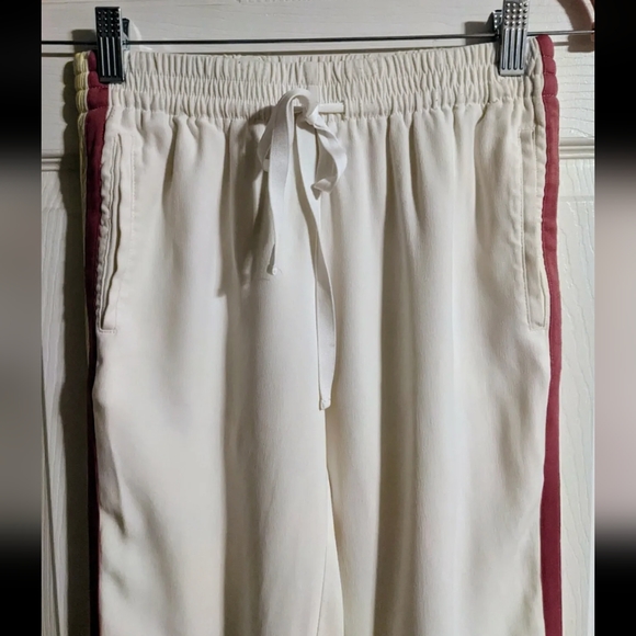 Zadig & Voltaire Deluxe Pants 36 US4 White Yellow Red Striped Sporty - Picture 2 of 5